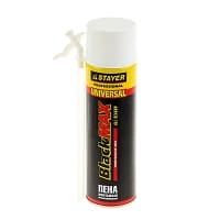 Пена STAYER Black MAX, монтажная, адаптерная, всесезонная, 500 мл