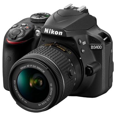 Зеркальный Фотоаппарат Nikon D3400, 24.2 Mpix, 18-55 мм, 1080 p, с объективом, черный