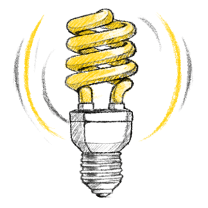 Энергосберегающая лампа, иллюстрация лампочки