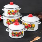 Набор кастрюль "Весенний букет", 4 шт: 2 л, 3 л, 4 л, 5,5 л Набор кастрюль "Весенний букет", 4 шт: 2 л, 3 л, 4 л, 5,5 л