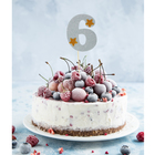 Топпер для торта "6", цвет серебро Топпер для торта "6", цвет серебро