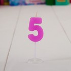 Свеча цифра мини на открытке "5 лет", Холодное сердце Свеча цифра мини на открытке "5 лет", Холодное сердце