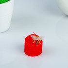 Свеча из вощины 3,5х4,5см, красная Свеча из вощины 3,5х4,5см, красная