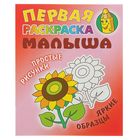 Первая раскраска малыша. Простые рисунки, яркие образцы. Подсолнух Первая раскраска малыша. Простые рисунки, яркие образцы. Подсолнух