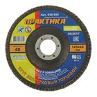 Круг лепестковый шлифовальный "ПРАКТИКА", 125х22 мм, Р40, 1шт Круг лепестковый шлифовальный "ПРАКТИКА", 125х22 мм, Р40, 1шт