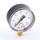Манометр UNI-FITT 301P2020, радиальный, 6 бар, диаметр 50 мм, 1/4" Манометр UNI-FITT 301P2020, радиальный, 6 бар, диаметр 50 мм, 1/4"