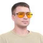 Очки солнцезащитные водительские Авиаторы, линза желтая, дужки черн. со вставками 15*4*4,5см Очки солнцезащитные водительские Авиаторы, линза желтая, дужки черн. со вставками 15*4*4,5см