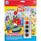 Игра для раскрашивания Artberry Flowers Coloring Set, акварельные краски 6 цветов + 2 контурных шаблона Игра для раскрашивания Artberry Flowers Coloring Set, акварельные краски 6 цветов + 2 контурных шаблона
