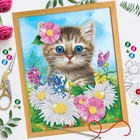 Вышивка бисером и пайетками "Котёнок", 28 х 35 см Вышивка бисером и пайетками "Котёнок", 28 х 35 см