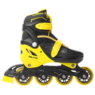 Роликовые коньки раздвижные, колеса PVC 64 мм, пластиковая рама, black/yellow р.34-37 Роликовые коньки раздвижные, колеса PVC 64 мм, пластиковая рама, black/yellow р.34-37