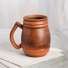 Кружка для пива "Бочка" гладкая, красная глина, 1 л Кружка для пива "Бочка" гладкая, красная глина, 1 л
