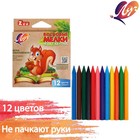 Мелки восковые 12 цветов ZOO, шестигранные Мелки восковые 12 цветов ZOO, шестигранные