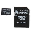 Флеш карта microSDHC Smartbuy 16GB, class 10 + адаптер Флеш карта microSDHC Smartbuy 16GB, class 10 + адаптер